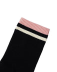 Lower Calf Non Slip Grip Socks - Classic Black Pink