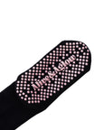 Lower Calf Non Slip Grip Socks - Classic Black Pink
