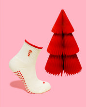 Christmas Gingerbread Man & Candy Cane Grip Socks