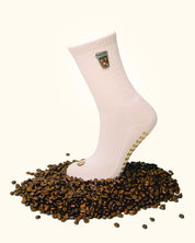 Ice Coffee Beige Grip Socks