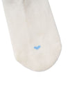 Lower Calf Non Slip Grip Socks - Blue Bow Embroidery