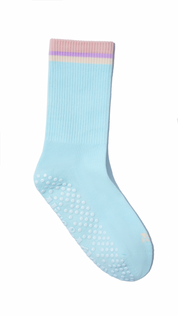 Lower Calf Non Slip Grip Socks - Spring Coming Baby Blue